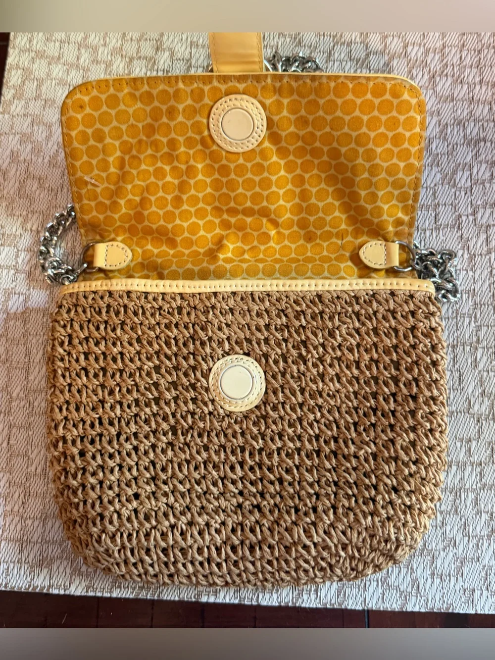 Brighton woven purse with chain shoulder strap